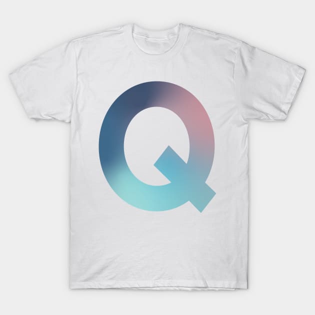 Gradient Letter Q Initial Alphabet T-Shirt by murialbezanson